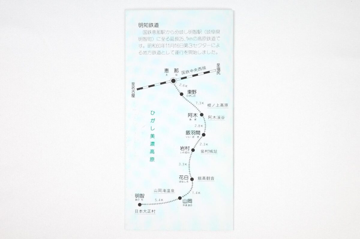 二つ折り台紙の裏面。