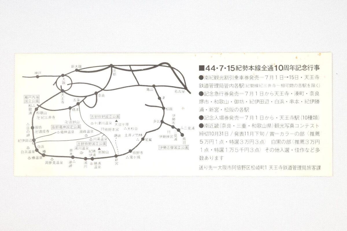 記念券の裏面。